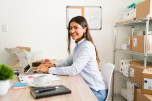 emprendedora trabajando